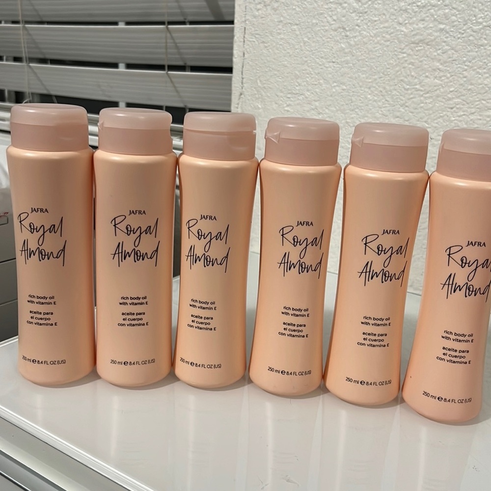JAFRA Royal Almond Body Oil- 6 BOTTLES- 8.4 FL OZ